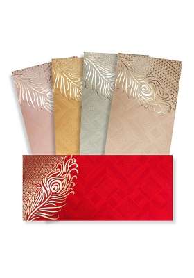 Fonsie Cash Shagun Fancy Mor Pankh Design Envelopes for Gifting Money on Wedding Gift Pack of 50