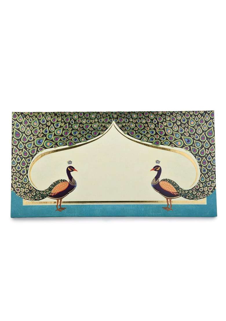 Fonsie Peacock Popup Pcs Cash Envelopes for Gifting Money on Wedding Gift Baby Shower Gift Shagun Pack of 10 - Indya