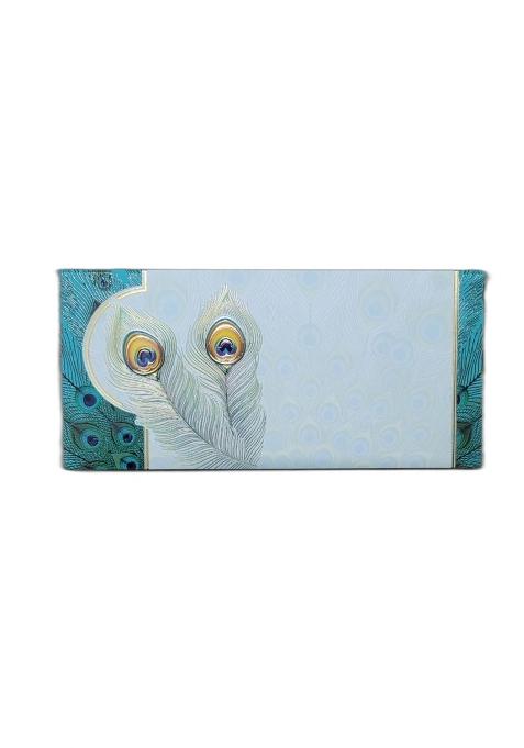 Fonsie Fancy Peacock Back Cut Design Cash Envelopes for Gifting Money on Wedding Gift Pack of 10