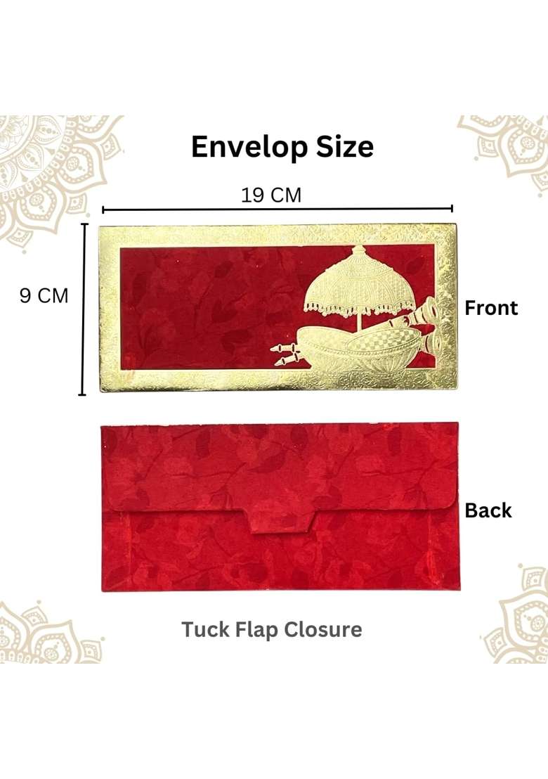 Vanya Creations Rectangle Shape Metallic Paper Shagun Envelopes for Gifting Cash Sagan Lifafa Pack of 50 - Indya