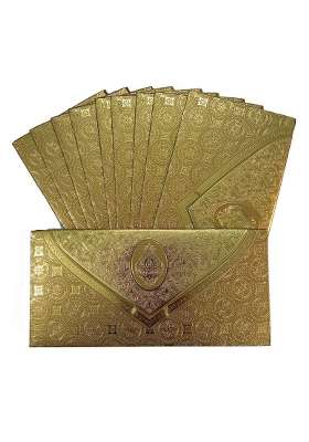 Vanya Creations 3 Fold Taj Royal Design Shagun Envelopes for Gifting Cash Money Cover Metallic Pack of 50