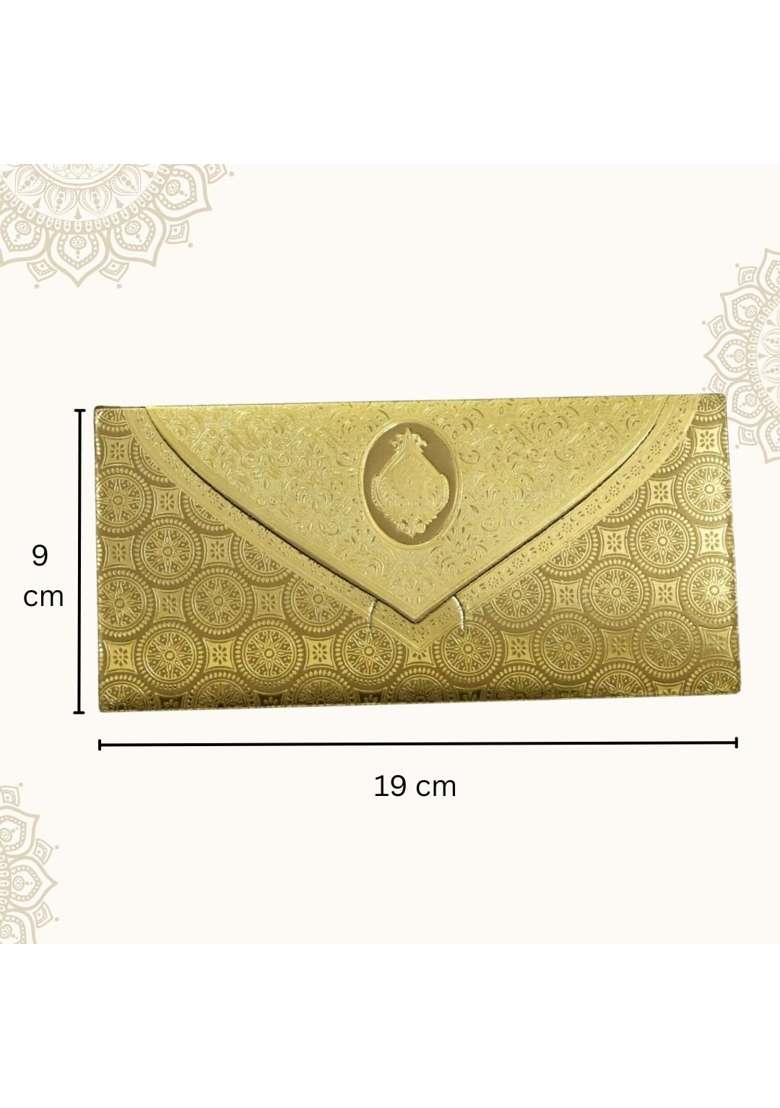 Vanya Creations 3 Fold Taj Royal Design Shagun Envelopes for Gifting Cash Money Cover Metallic Pack of 50 - Indya