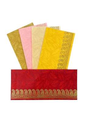 Vanya Creations Rectangle Shape Metallic Paper Shagun Envelopes for Gifting Cash Sagan Lifafa Pack of 100