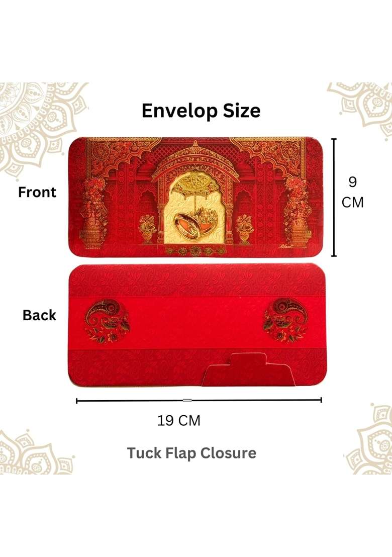 Vanya Creations Window View Umbrella Design Shagun Envelopes for Gifting Cash Money Cover Matte Pack of 20 - Indya