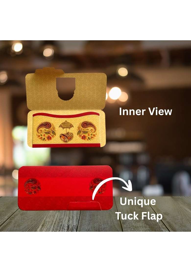 Vanya Creations Window View Umbrella Design Shagun Envelopes for Gifting Cash Money Cover Matte Pack of 20 - Indya