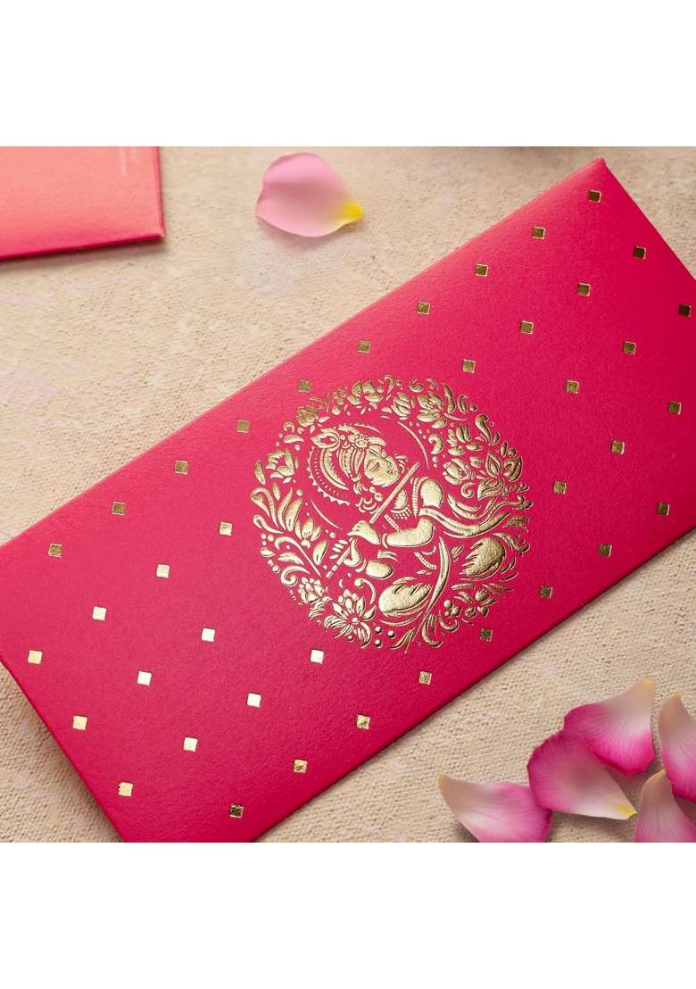 Pink Paper Co Luxurious Shagun Envelope Money Envelopes for Gifting Cash with Gold Foil Printing Pack of 10 - Indya