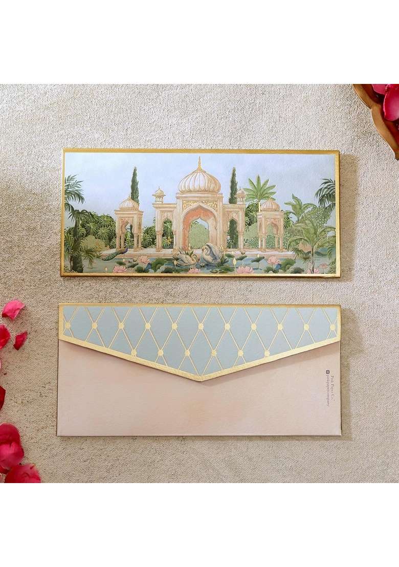 Pink Paper Co Luxurious Shagun Envelope Money Envelopes for Gifting Cash with Gold Foil Printing Eid Pack of 10 - Indya