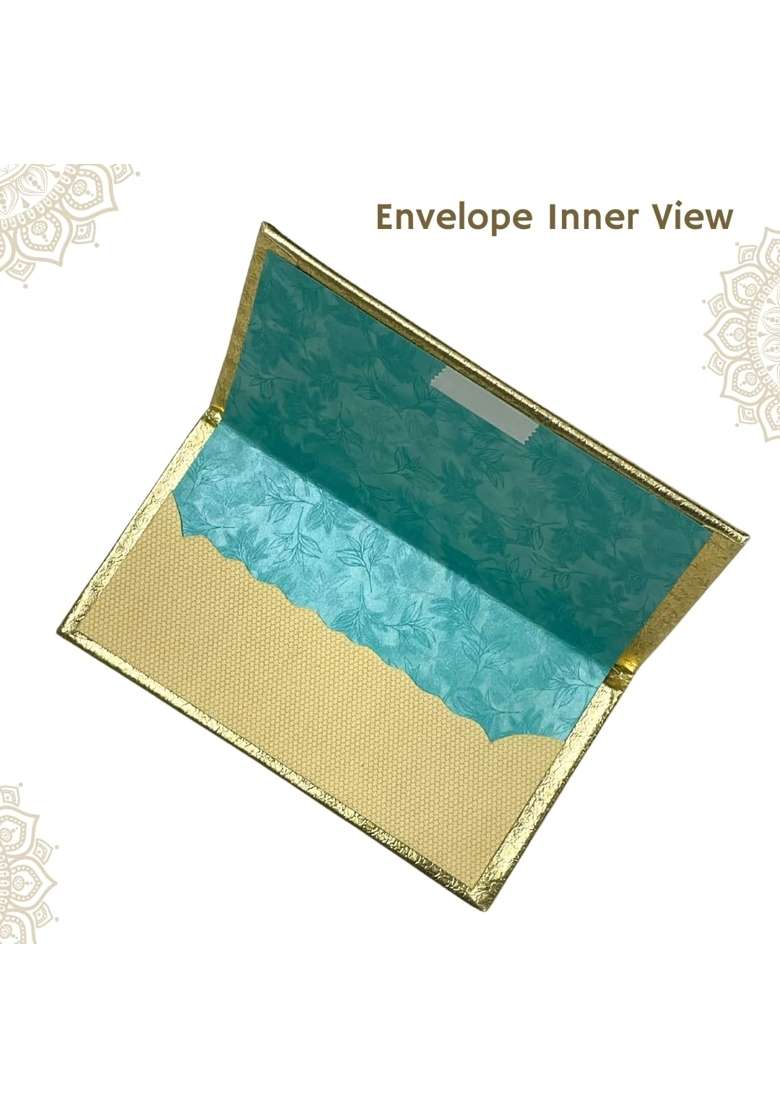Vanya Creations Rectangle Shape Cloth Fabric with Acrylic Cut Comb Design Shagun Envelopes Pack of 4 - Indya