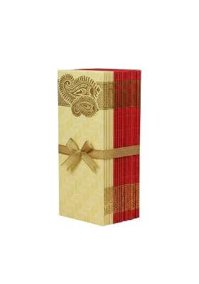 Krisah 100 Pcs Sagan Shagun Cash Gift Paper Envelopes Red and Beige