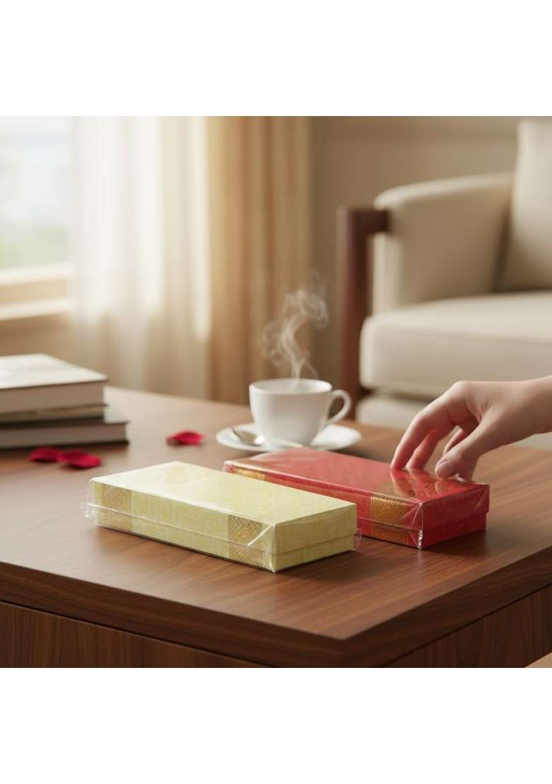 Krisah 100 Pcs Sagan Shagun Cash Gift Paper Envelopes Red and Beige - Indya