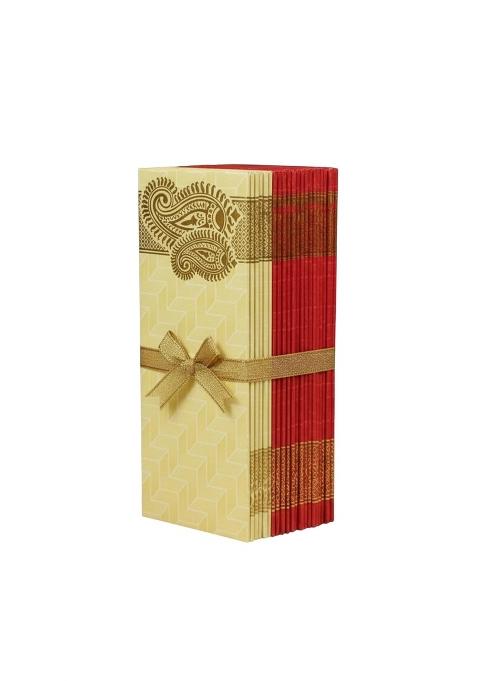 Krisah 100 Pcs Sagan Shagun Cash Gift Paper Envelopes Red and Beige