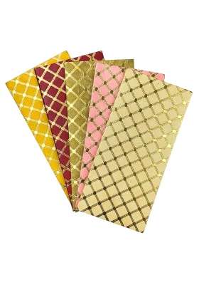 Vanya Creations Rectangle Shape Metallic Paper Shagun Envelopes for Gifting Cash Sagan Lifafa Pack of 100
