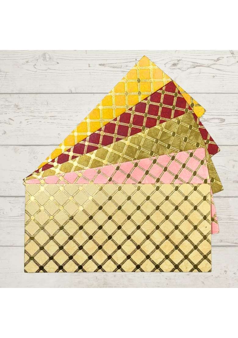 Vanya Creations Rectangle Shape Metallic Paper Shagun Envelopes for Gifting Cash Sagan Lifafa Pack of 100 - Indya