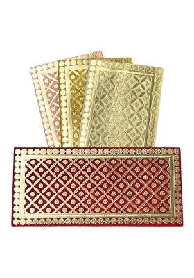 Vanya Creations Rectangle Shape Metallic Paper Shagun Envelopes for Gifting Cash Sagan Lifafa Pack of 100