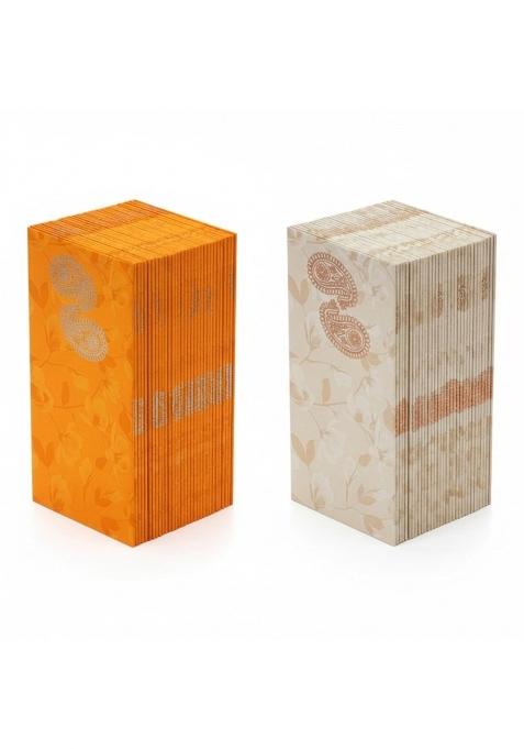 Krisah 100 Pcs Orange and Beige Shagun Cash Gift Paper Envelopes