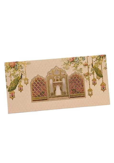 Vanya Creations Traditional Doors Printed Design Embossed Shagun Envelopes for Gifting Cash Money Pack of 50