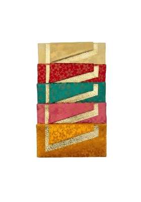 Nayashi Ethnic Brocade Silk Shagun Envelopes Gold Highlight Wedding Money Gift Covers with Best Set of 5