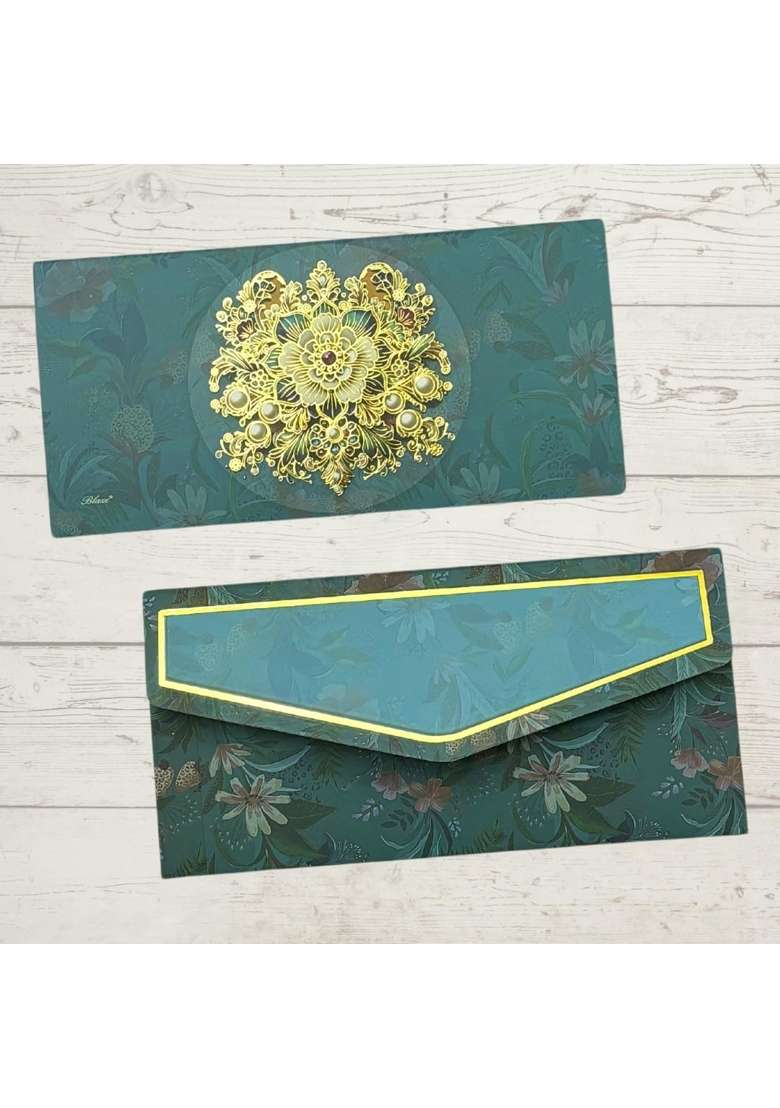 Vanya Creations Floral Bouquet Design 3 Fold Designer Shagun Envelopes for Gifting Money Rectangle Pack of 20 - Indya