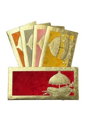 Vanya Creations Rectangle Shape Metallic Paper Shagun Envelopes for Gifting Cash Sagan Lifafa Pack of 100