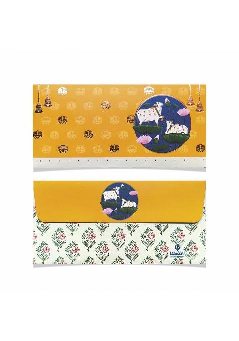 Vestta Elegance Redefined Shagun Envelopes for Gifting Money Pichwai Design Matt Finish 7 and Half L