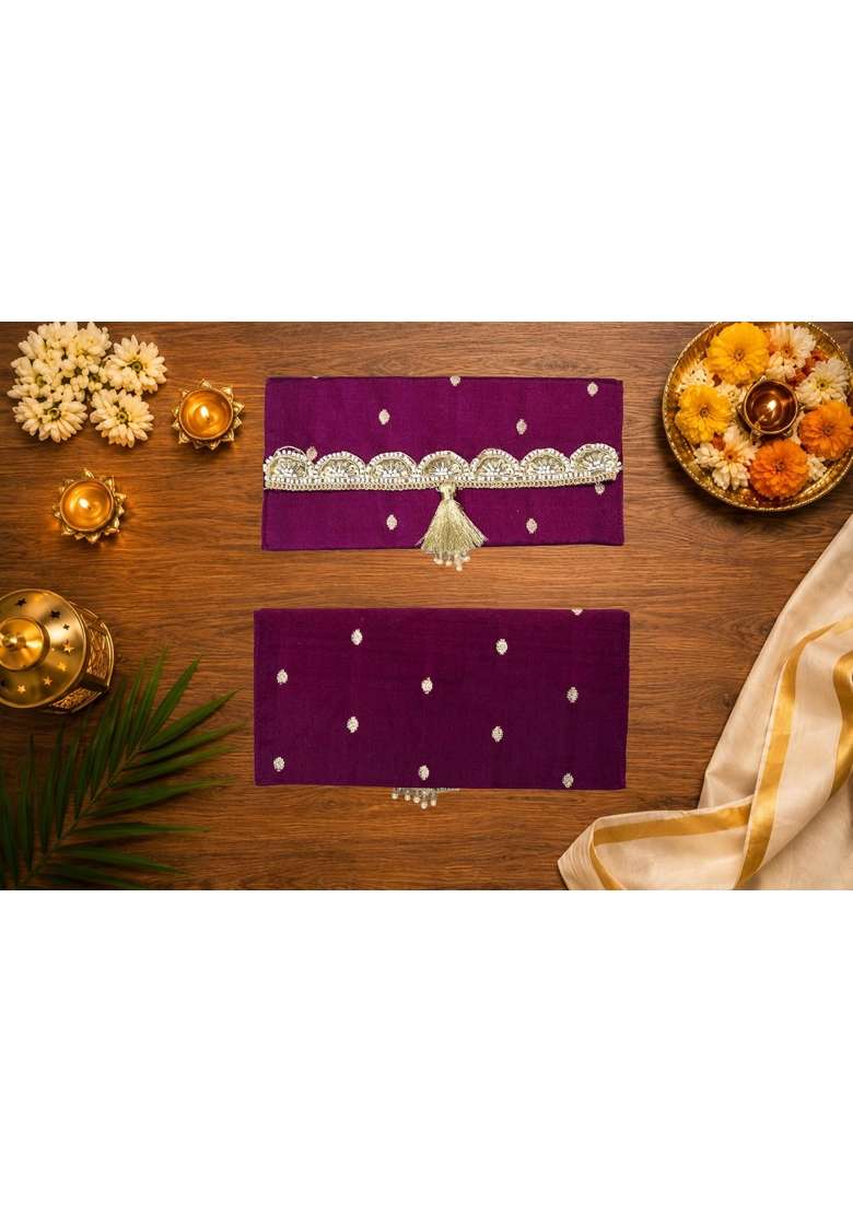 Navkathanak Purple Cloth Shagun Lifafa Pack of 2 - Indya