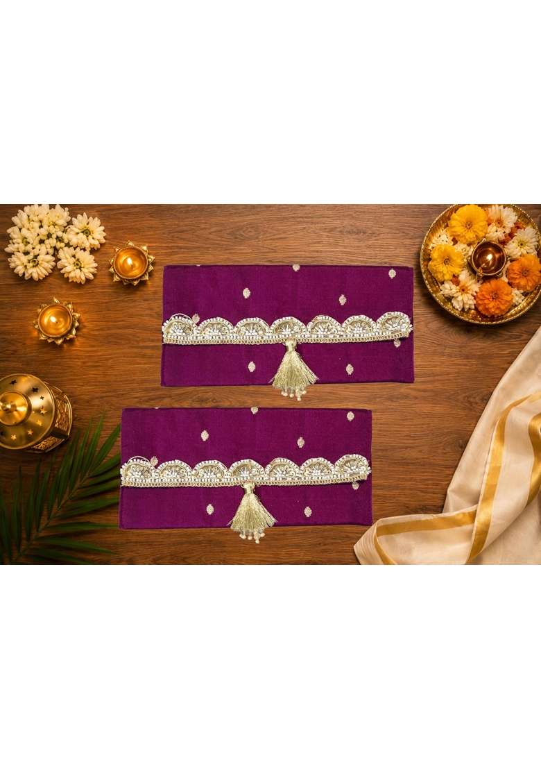 Navkathanak Purple Cloth Shagun Lifafa Pack of 2 - Indya