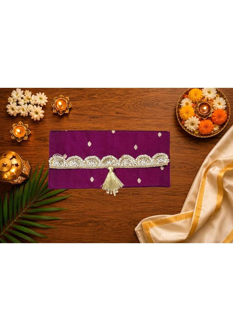 Navkathanak Purple Cloth Shagun Lifafa Pack of 2 - Indya