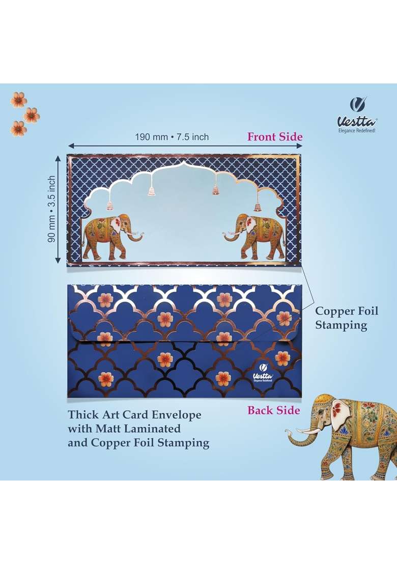 Vestta Elegance Redefined Shagun Envelopes for Gifting Money Pichwai Design Matt Finish 7 and Half L - Indya