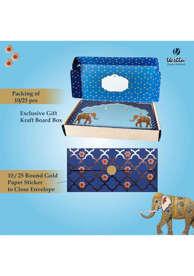 Vestta Elegance Redefined Shagun Envelopes for Gifting Money Pichwai Design Matt Finish 7 and Half L - Indya