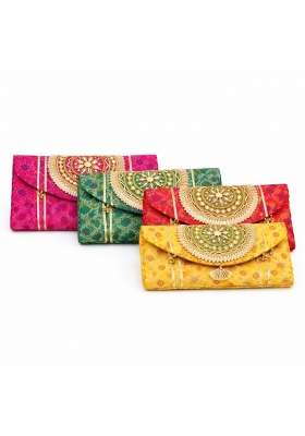 Kyzzo Shagun Money Envelopes Multicolor Gift Cash Envelopes for Weddings Diwali Anniversary Pack of 4