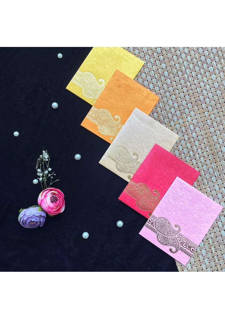 Stlyz Multicolour Money Gift Envelopes Handmade Printed Shagun Cash Envelope Lifafa for Wedding Pack of 75 - Indya