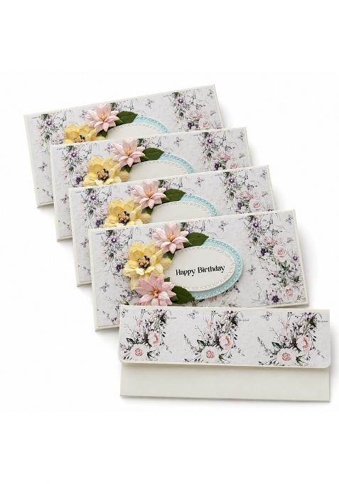 Handmade Floral Happy Birthday Shagun Envelope Decorative Money Gift Envelopes for Birthday Pack of 5