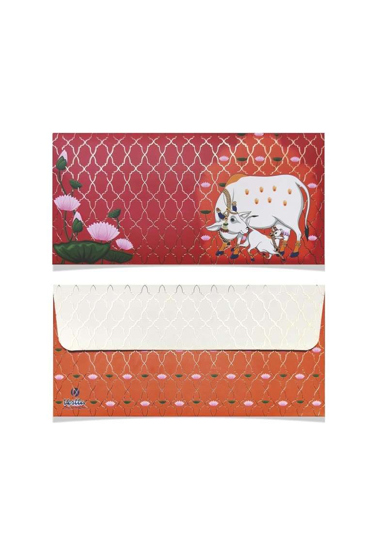 Vestta Elegance Redefined Shagun Envelopes for Gifting Money Pichwai Design Matt Finish 7 and Half L - Indya