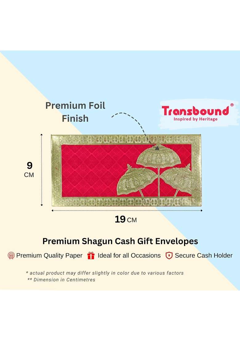 Transbound 100 Pcs Umbrella Pattern Shagun Envelopes for Cash Gifts in Weddings Birthdays Rakhi - Indya