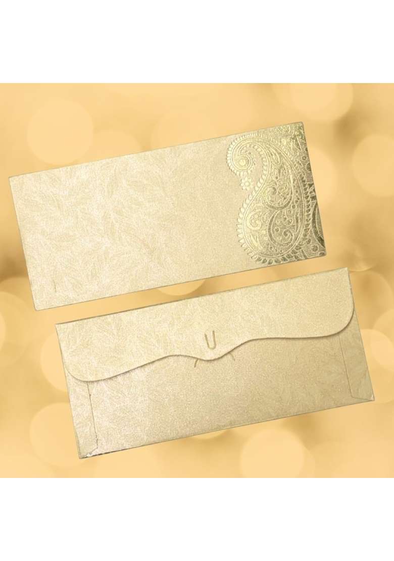 Vanya Creations Rectangle Shape Metallic Paper Shagun Envelopes for Gifting Cash Sagan Lifafa Pack of 100 - Indya
