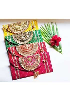 Home Storiee Multicolor Designer Shagun Lifafa Money Gift Envelopes 8 X 4 Inches Pack of 12