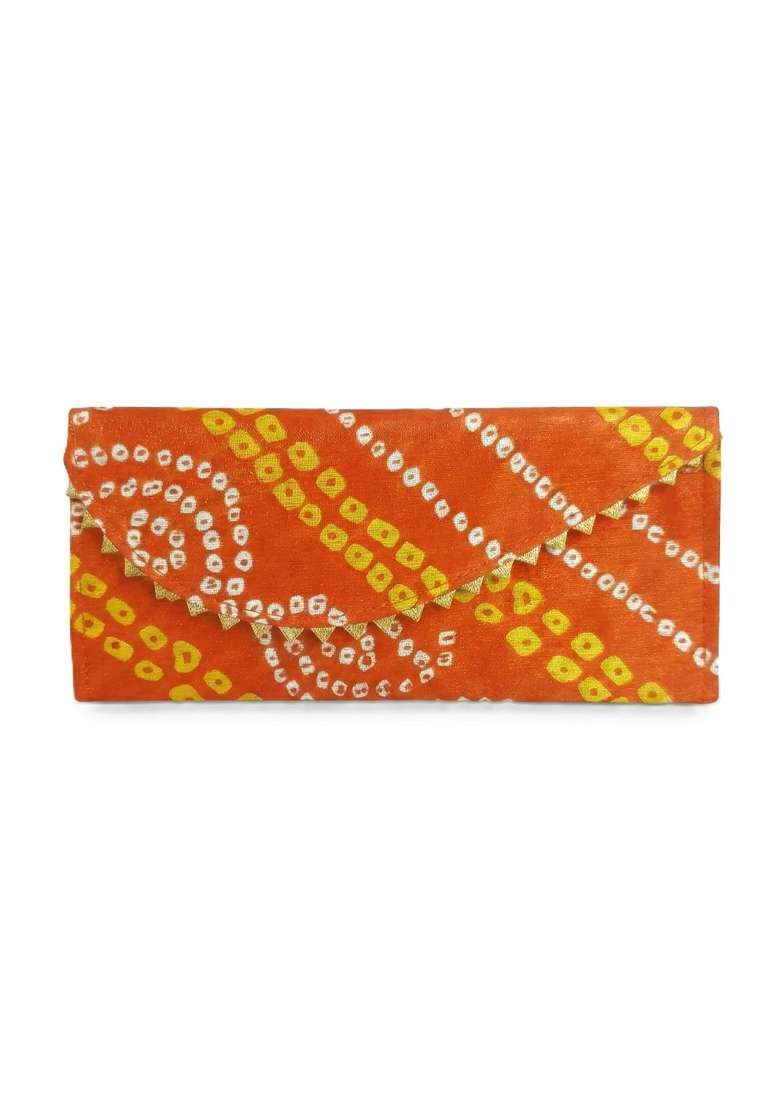 Handmade Cotton Bandhani Shagun Envelopes with Golden Gota Patti Work Pack of 10 - Indya