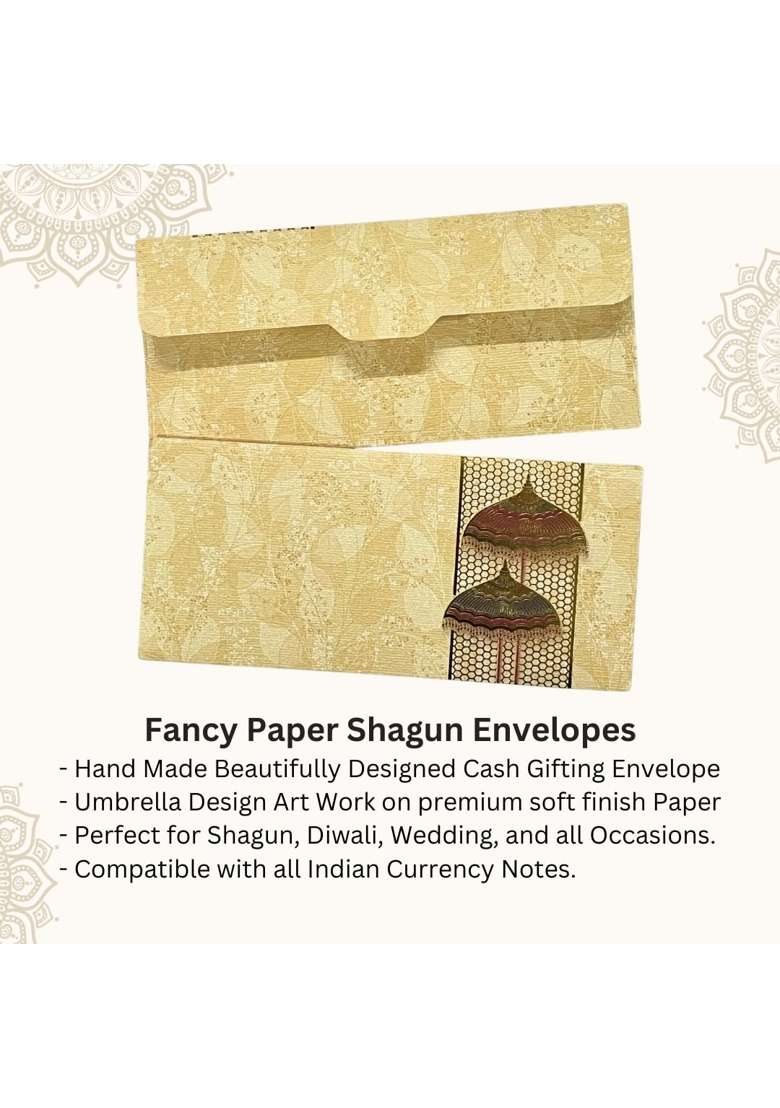 Vanya Creations Rectangle Shape Paper Fancy Shagun Envelopes for Gifting Cash Pack of 100 - Indya