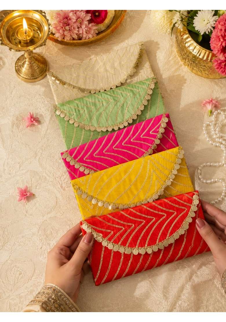 Decorative Gift Envelopes for Wedding Festival and Celebration Pack of 5 - Indya