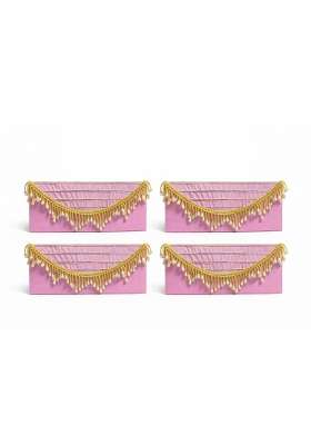 Wrapping Studio Envelopes for Gifting Money Shagun Lifafa Art Silk with Tich Button Closure Set of 4