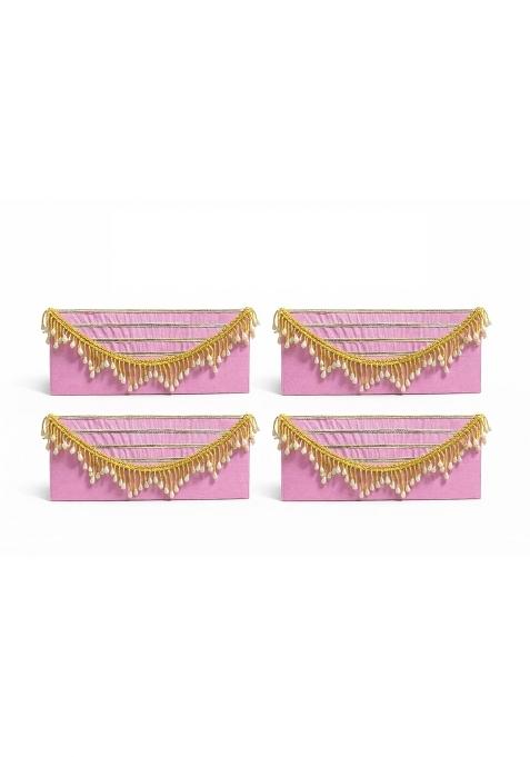 Wrapping Studio Envelopes for Gifting Money Shagun Lifafa Art Silk with Tich Button Closure Set of 4