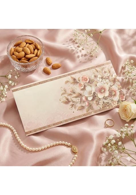 Fonsie Beige Cash Shagun Fancy Design Envelopes for Gifting Money on Wedding Gift Baby Shower Shagun Pack of 50