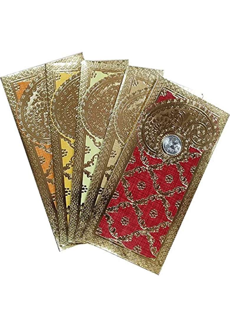 Peeplvalue 50 Pcs Designer Sagan Cash Gift Money Envelopes - Indya
