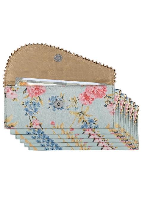 Kuber Industries 6 Pcs Fancy Silk Shagun Envelope for Gifting Money