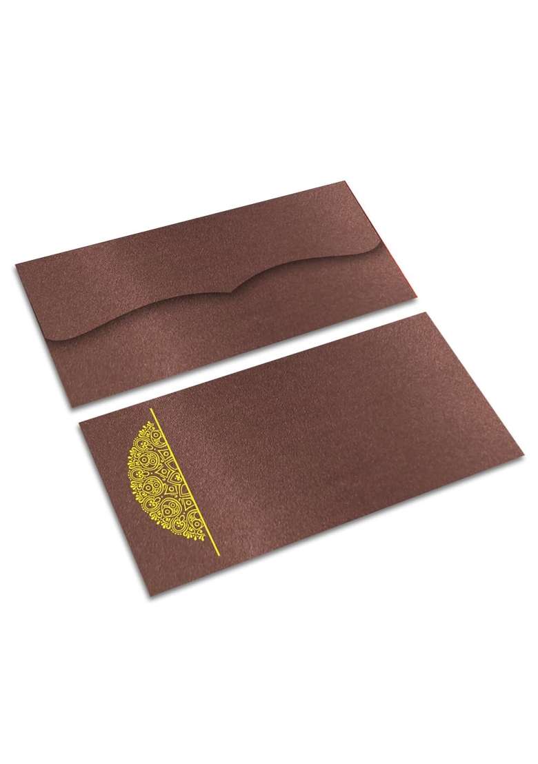 Brown Cloud Exclusive Satin Brown Shagun Money Gift Envelope Cover Lifafa for Gift Festival Pack of 20 - Indya