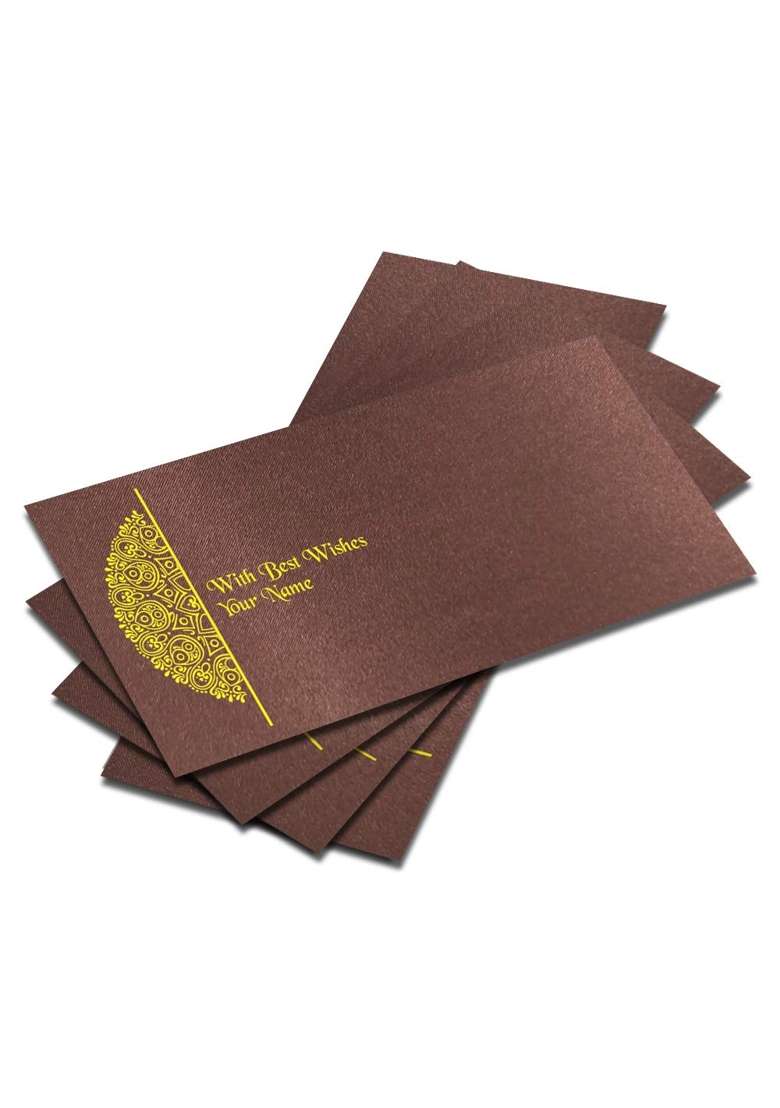 Brown Cloud Exclusive Satin Brown Shagun Money Gift Envelope Cover Lifafa for Gift Festival Pack of 20 - Indya