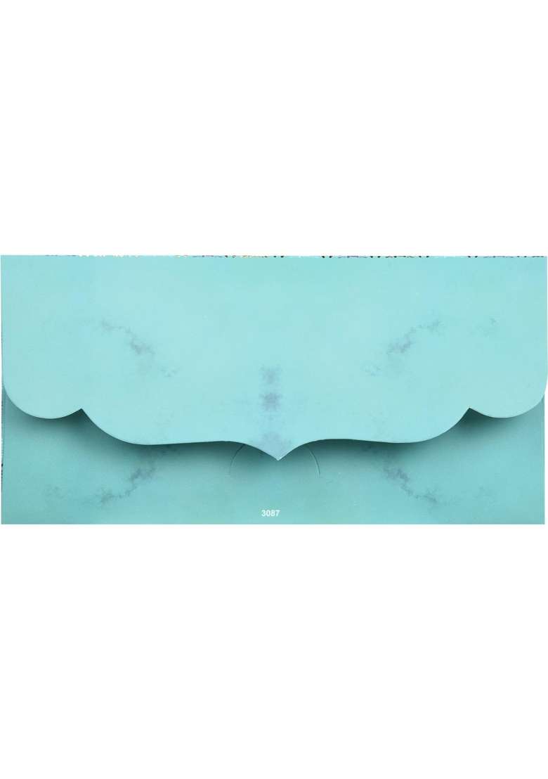 Fonsie Blue Peacock Pattern Design Pcs Cash Envelopes for Gifting Money on Wedding Gift Pack of 30 - Indya