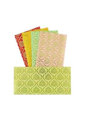 Transbound 100 Pcs Brocade Pattern Shagun Envelopes for Cash Gifts in Weddings Birthdays Rakhi
