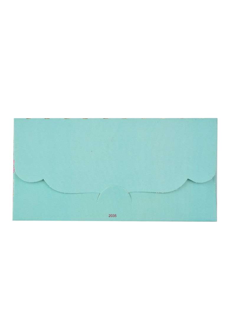 Fonsie Blue Cash Shagun Fancy Design Envelopes for Gifting Money on Wedding Gift Pack of 50 - Indya