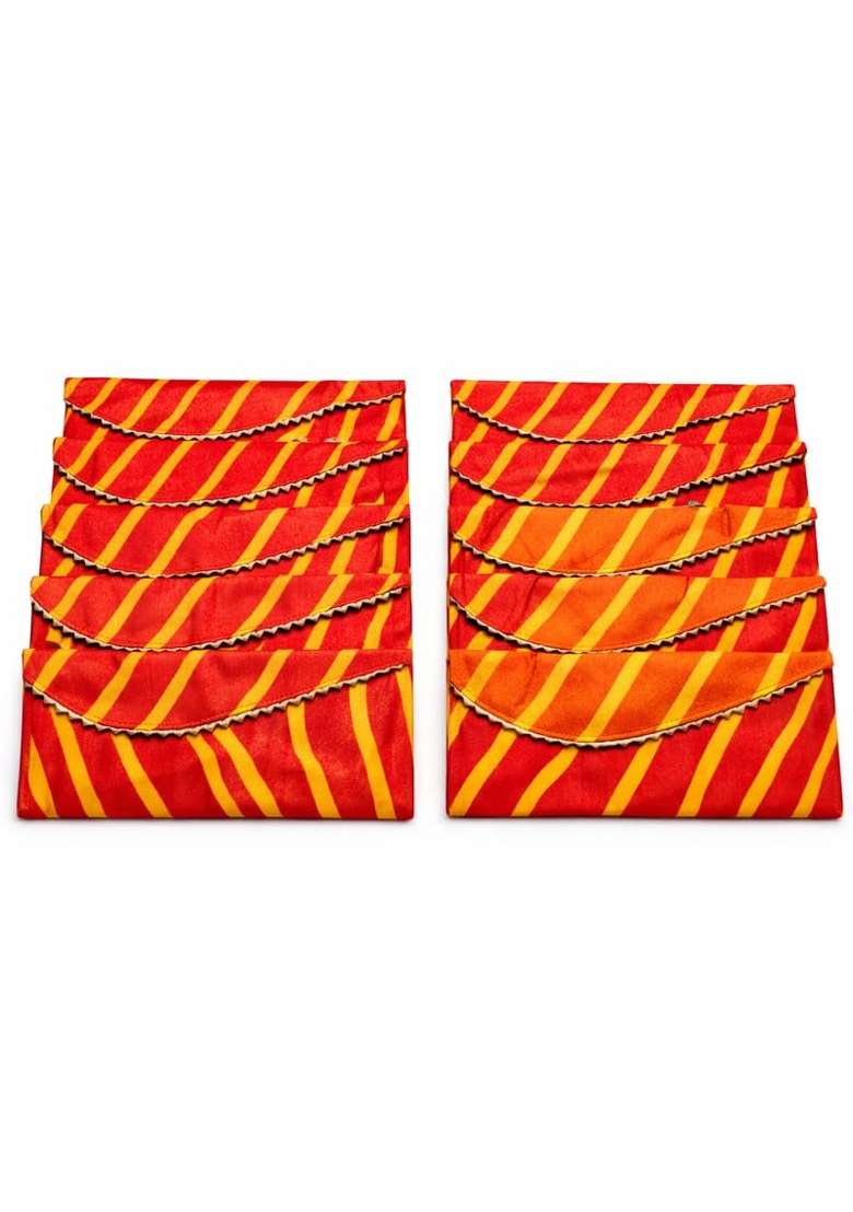 Navkathanak Red Cloth Shagun Lifafa Pack of 10 - Indya
